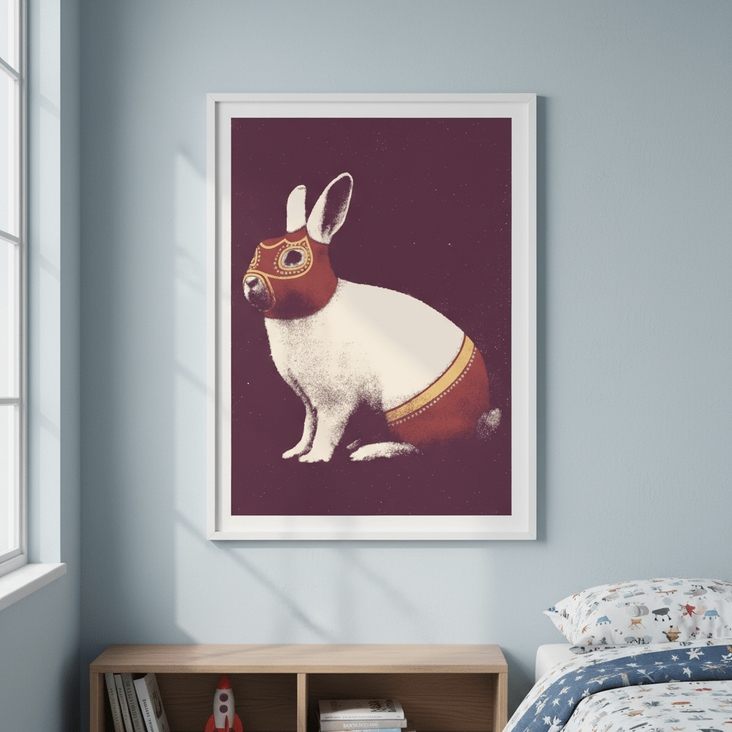 Rabbit Wrestler by Florent Bodart wall - art - picture - poster