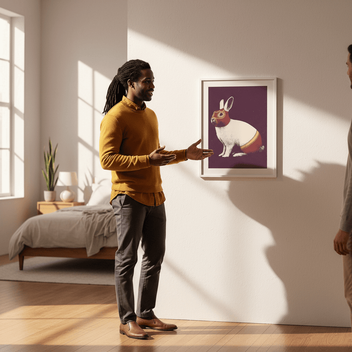 Rabbit Wrestler by Florent Bodart wall - art - picture - poster