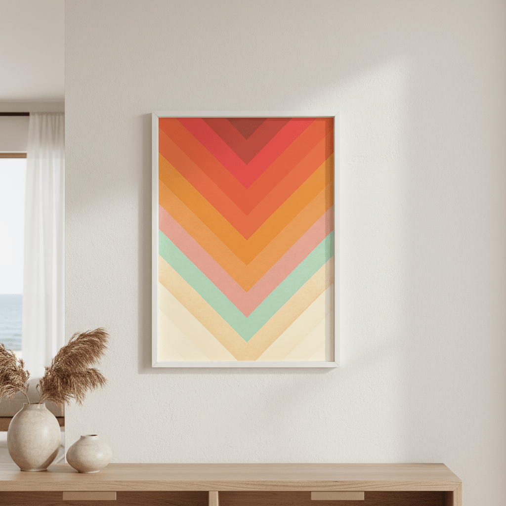 Rainbow Chevrons by Florent Bodart wall - art - picture - poster