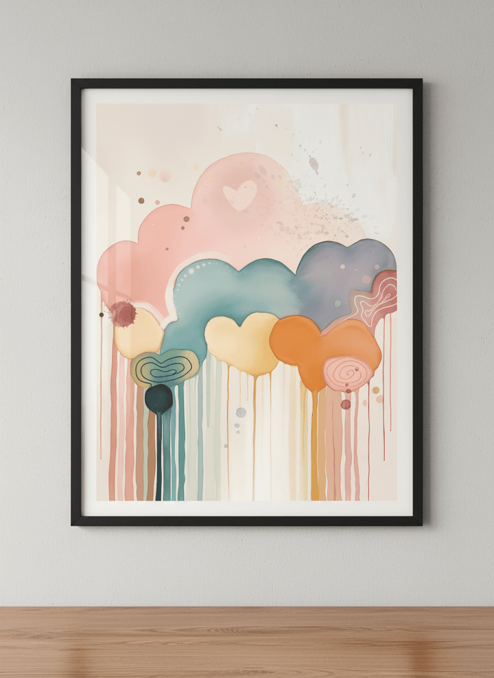 Contemporary wall art featured in a bright modern office workspace