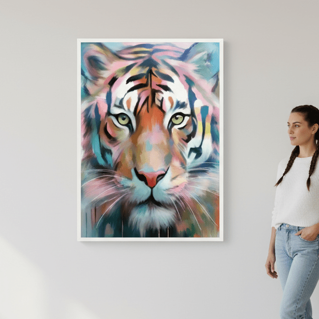 Rainbow Tiger by Inkheart Designs wall - art - picture - poster