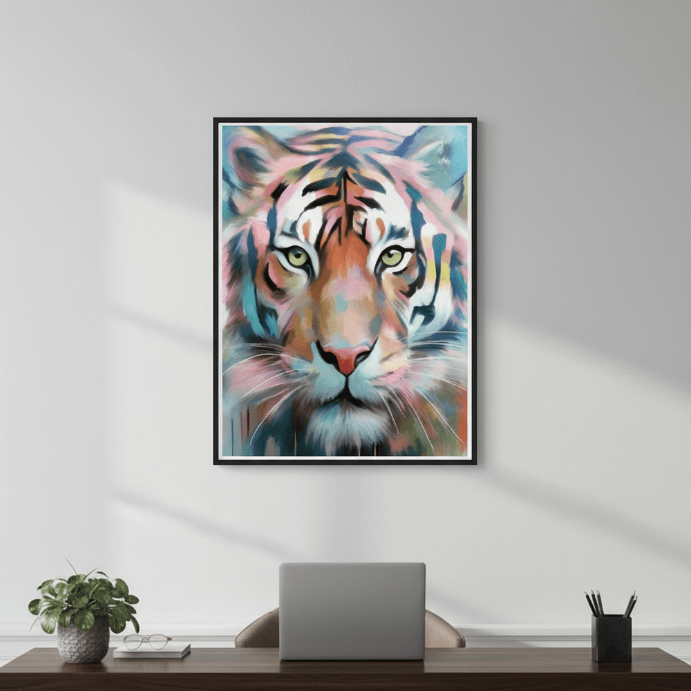 Rainbow Tiger by Inkheart Designs wall - art - picture - poster