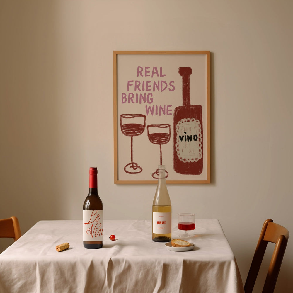 Real Friends bring Vino Wall Art,kitchen,dining room,tiber border