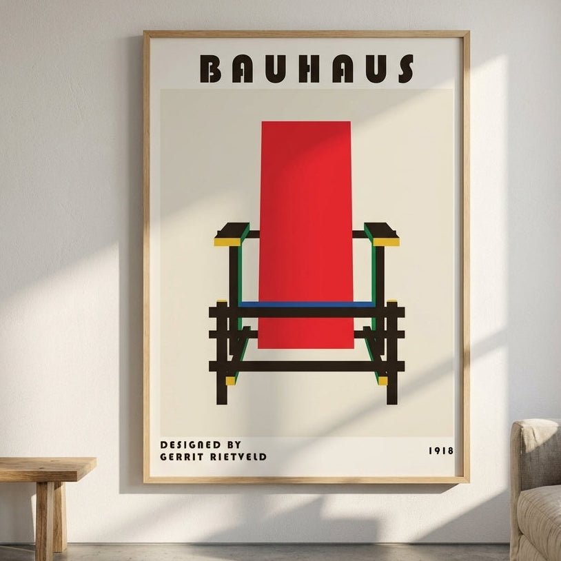 Red & Blue Chair Study wall - art - picture - poster