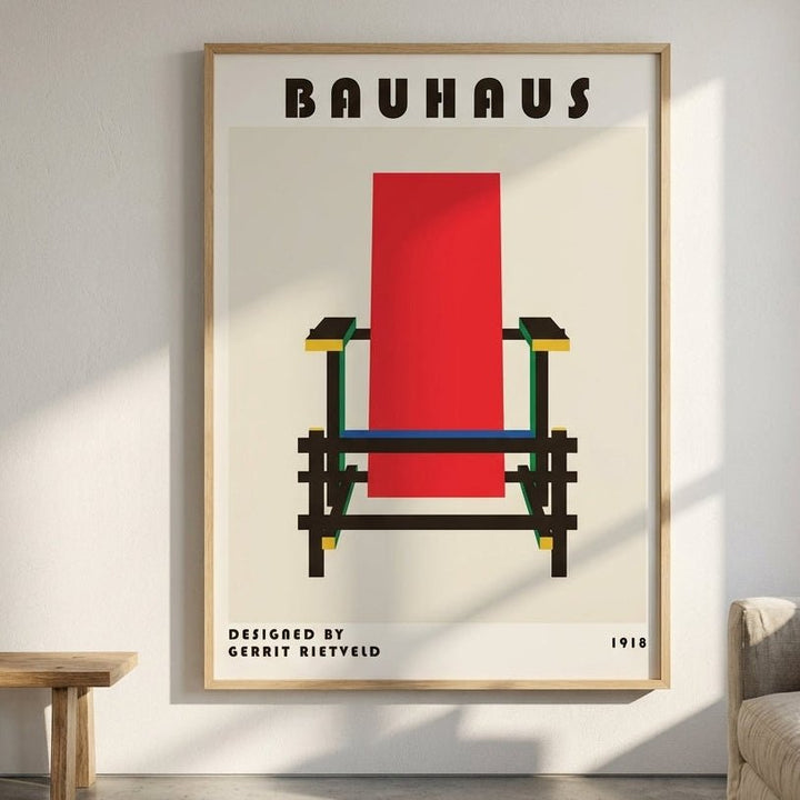 Red & Blue Chair Study wall - art - picture - poster