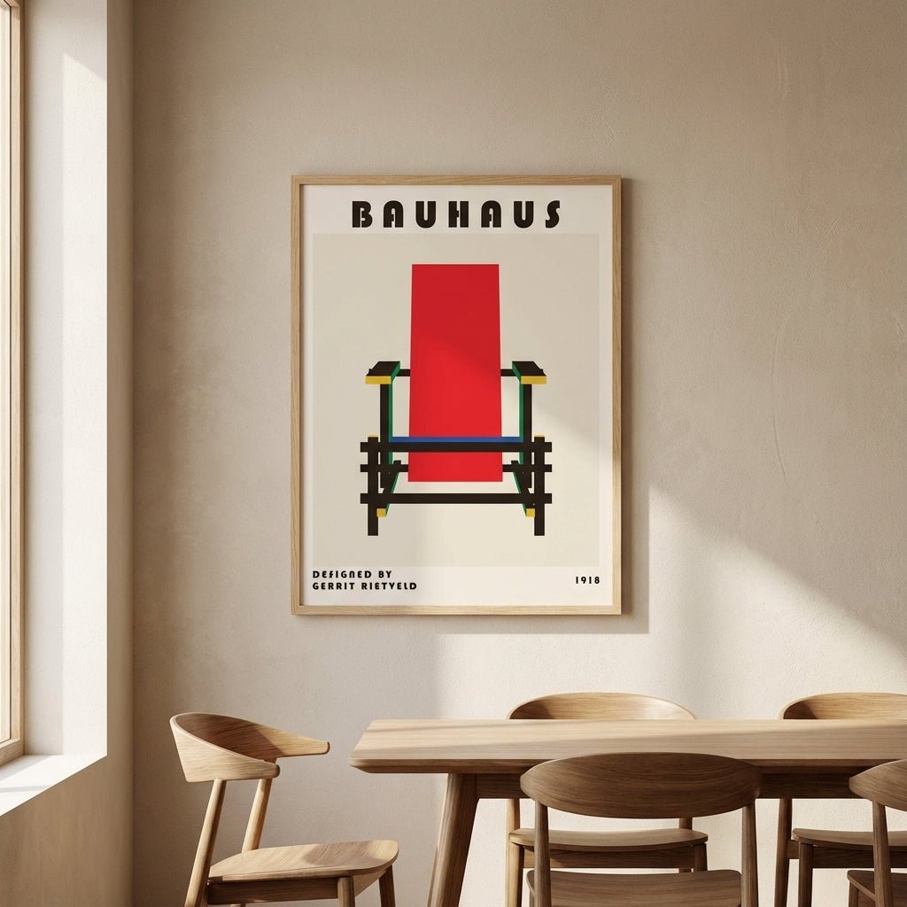 Red & Blue Chair Study wall - art - picture - poster