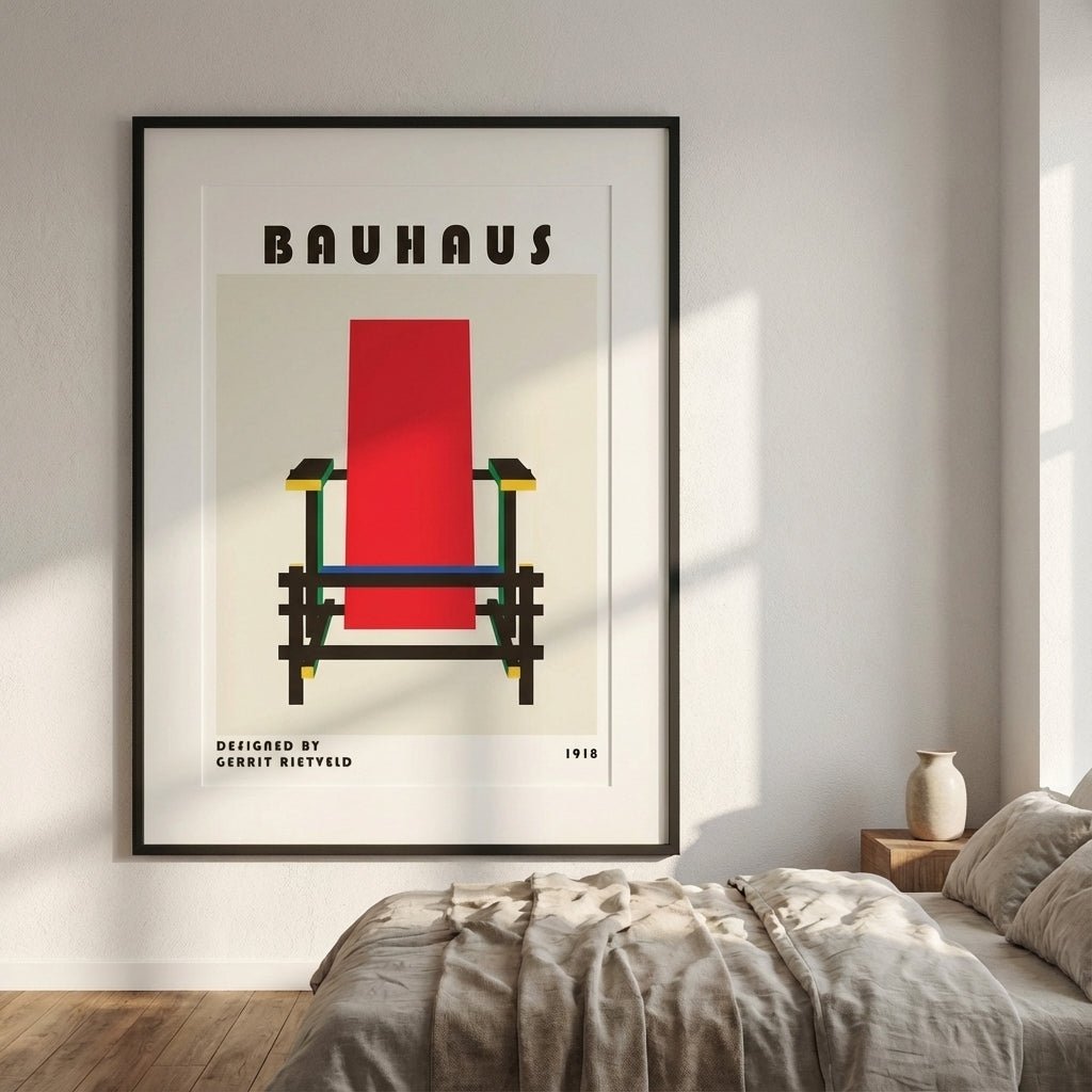 Red & Blue Chair Study wall - art - picture - poster