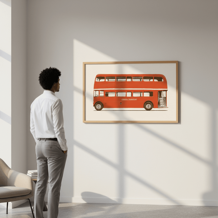 Red English Bus S6 Main by Florent Bodart wall - art - picture - poster