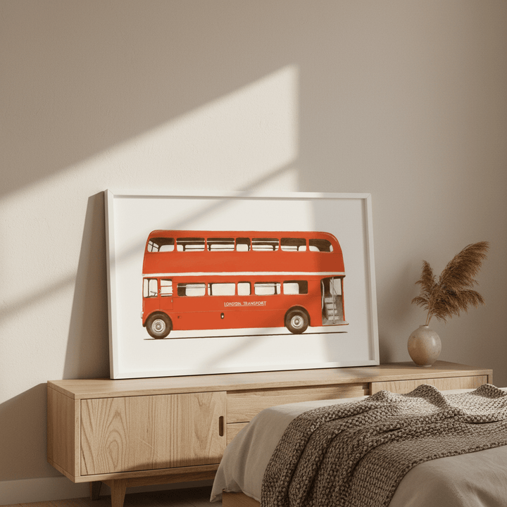Red English Bus S6 Main by Florent Bodart wall - art - picture - poster