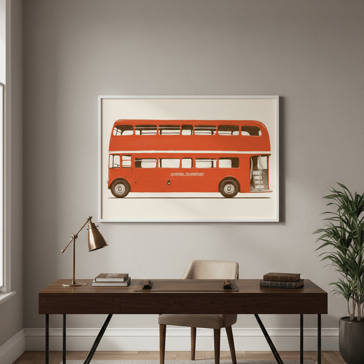 Red English Bus S6 Main by Florent Bodart wall - art - picture - poster