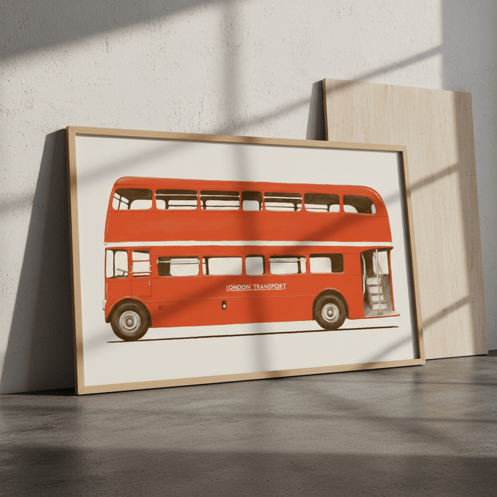Red English Bus S6 Main by Florent Bodart wall - art - picture - poster