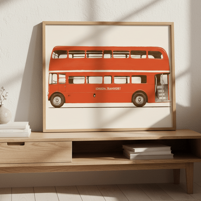 Red English Bus S6 Main by Florent Bodart wall - art - picture - poster