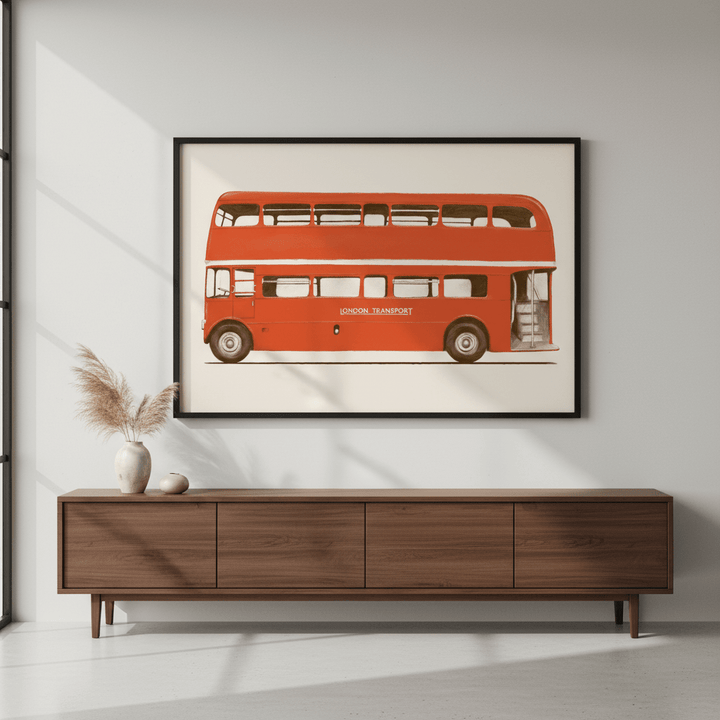 Red English Bus S6 Main by Florent Bodart wall - art - picture - poster