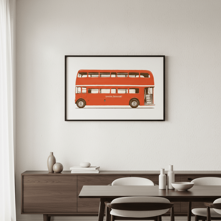 Red English Bus S6 Main by Florent Bodart wall - art - picture - poster