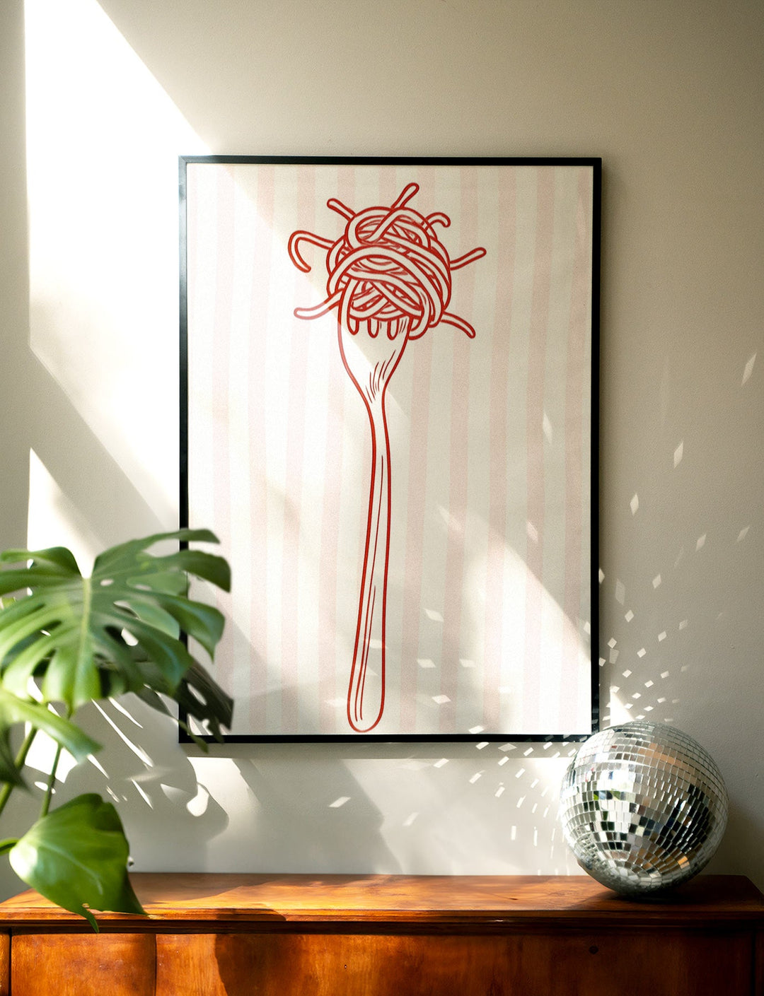 Red Pasta Fork Kitchen Wall Art wall - art - picture - poster