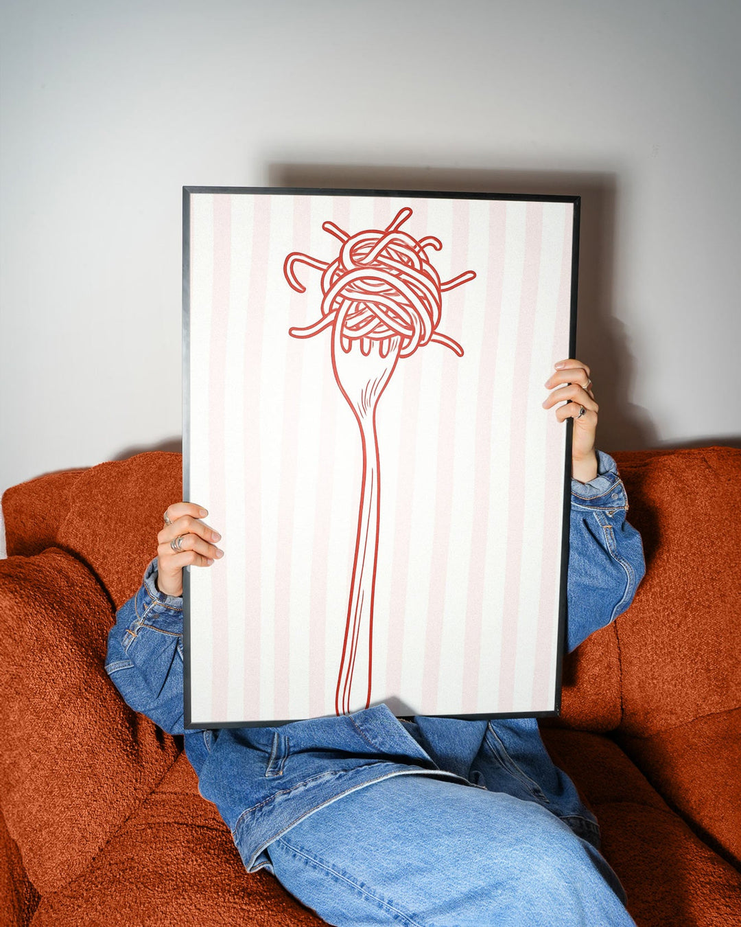 Red Pasta Fork Kitchen Wall Art wall - art - picture - poster