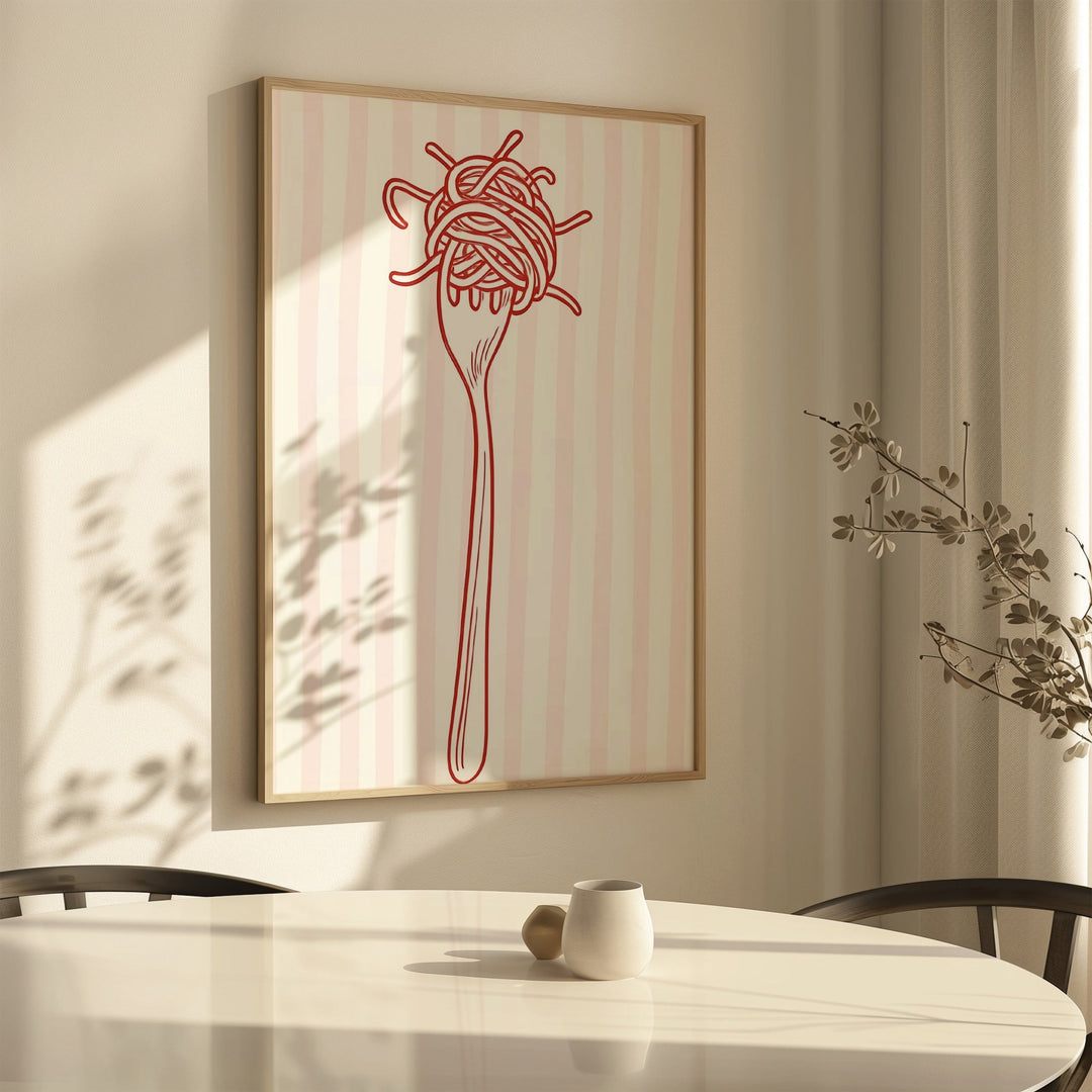 Red Pasta Fork Kitchen Wall Art wall - art - picture - poster