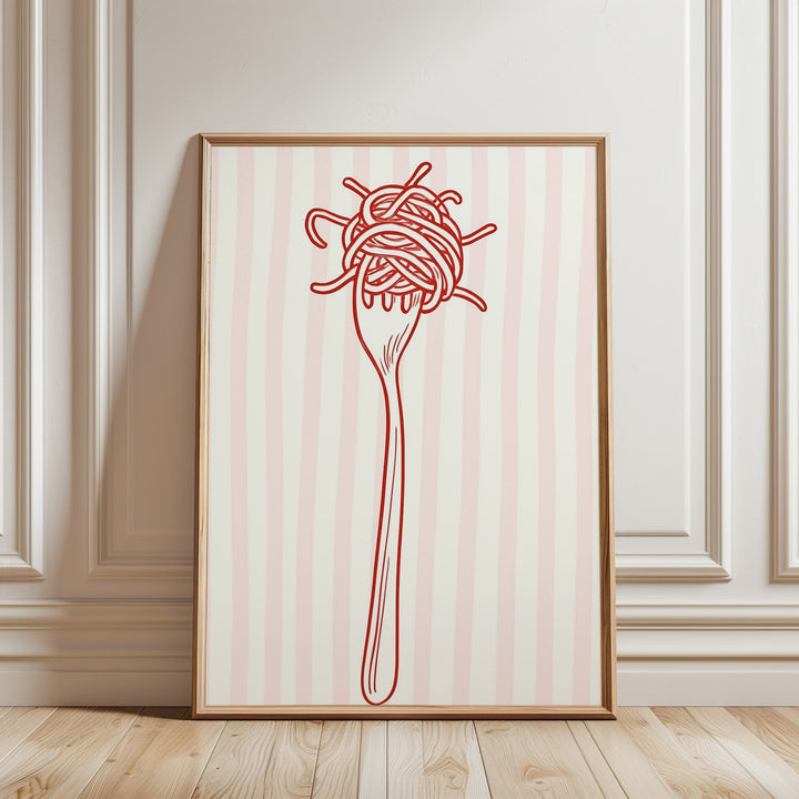 Red Pasta Fork Kitchen Wall Art wall - art - picture - poster