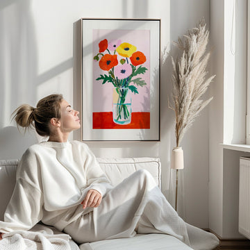 Red Pink Poppies by Julia Ockert wall - art - picture - poster