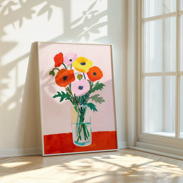 Red Pink Poppies by Julia Ockert wall - art - picture - poster