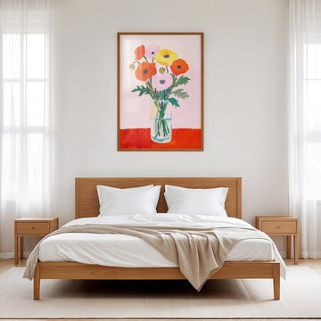 Red Pink Poppies by Julia Ockert wall - art - picture - poster