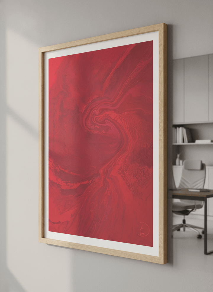 Contemporary wall art featured in a bright modern office workspace