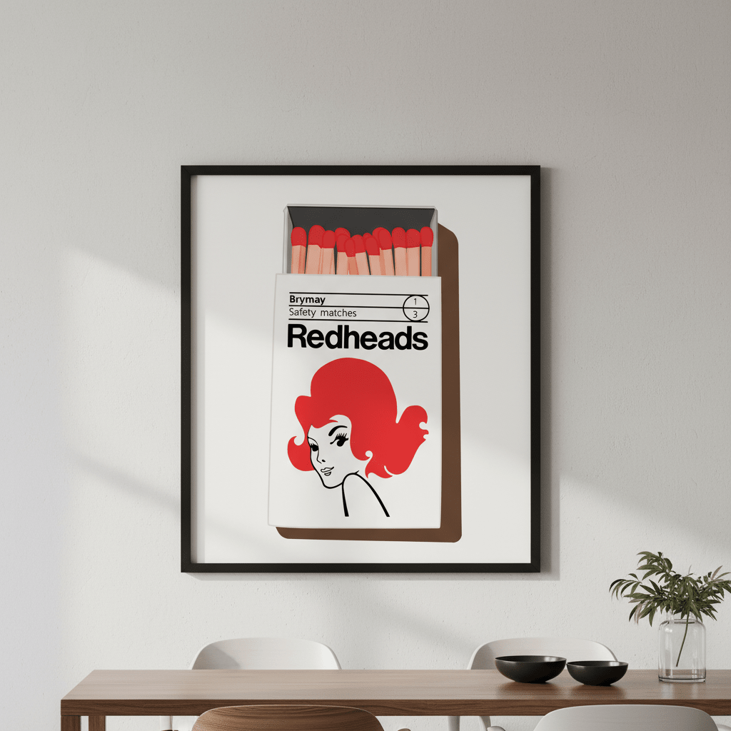 Redheads Matchbox Poster 1971 wall - art - picture - poster
