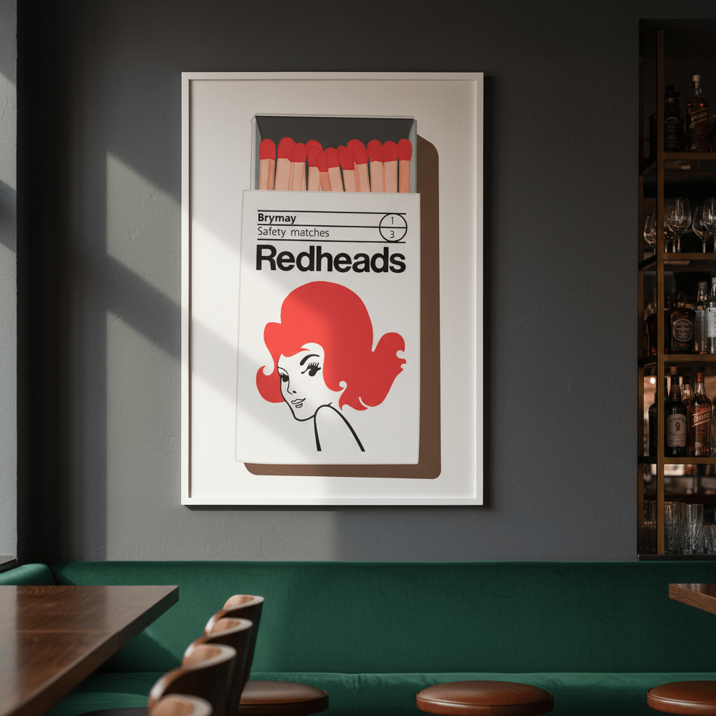 Redheads Matchbox Poster 1971 wall - art - picture - poster