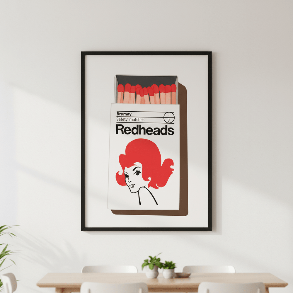 Redheads Matchbox Poster 1971 wall - art - picture - poster