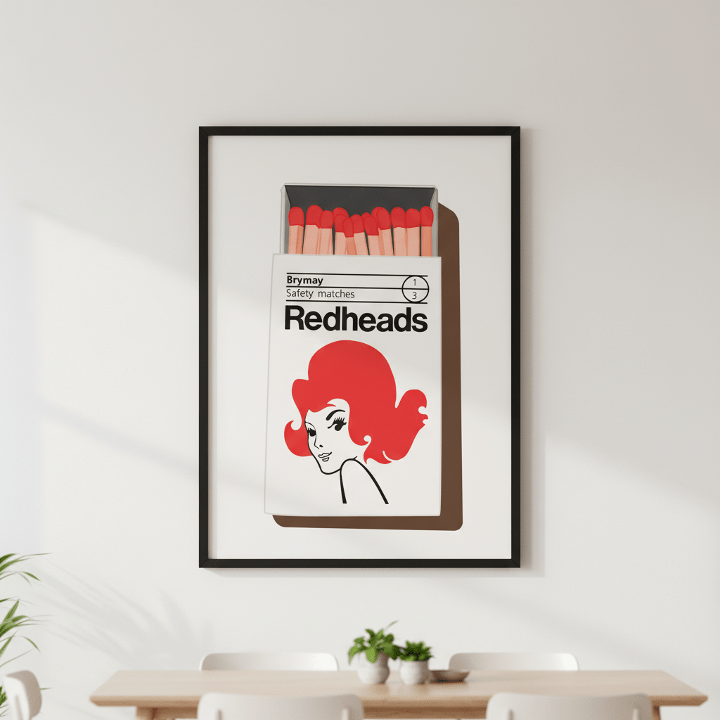 Redheads Matchbox Poster 1971 wall - art - picture - poster