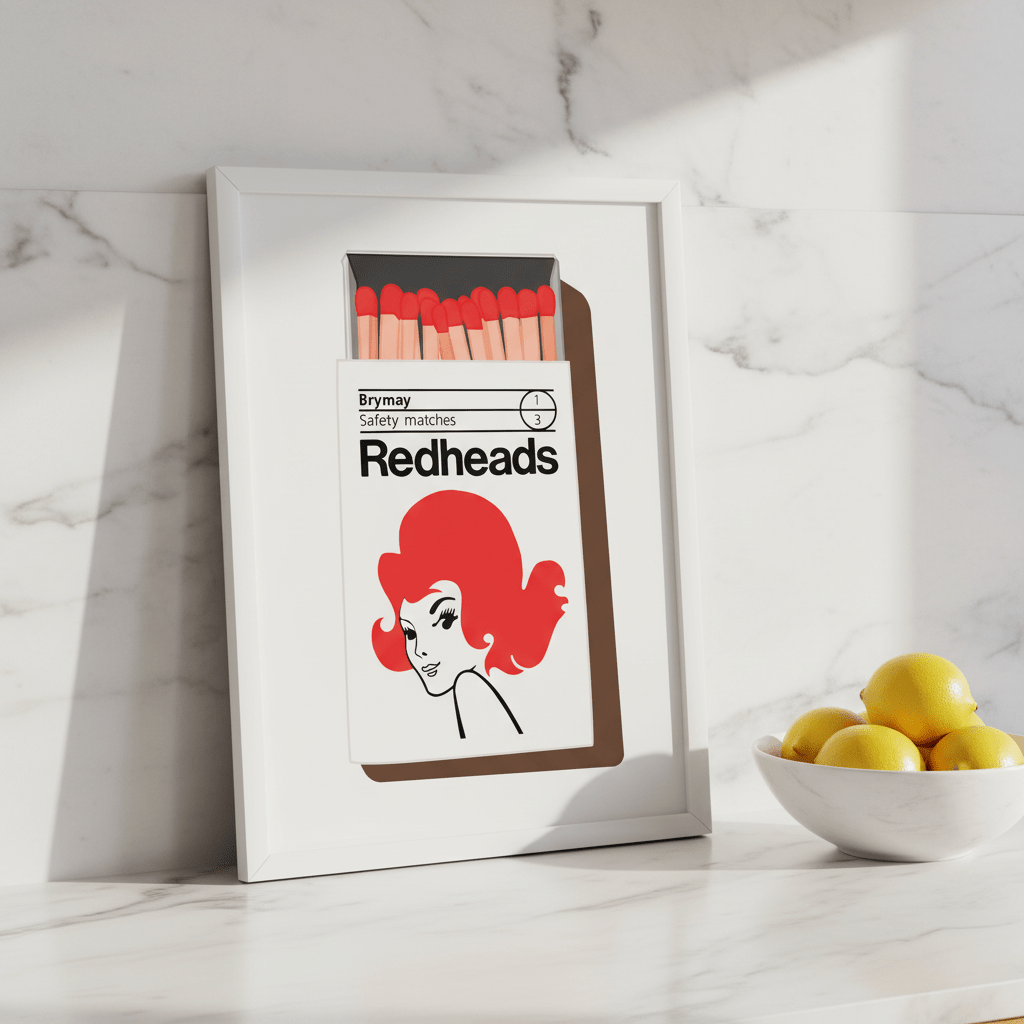 Redheads Matchbox Poster 1971 wall - art - picture - poster