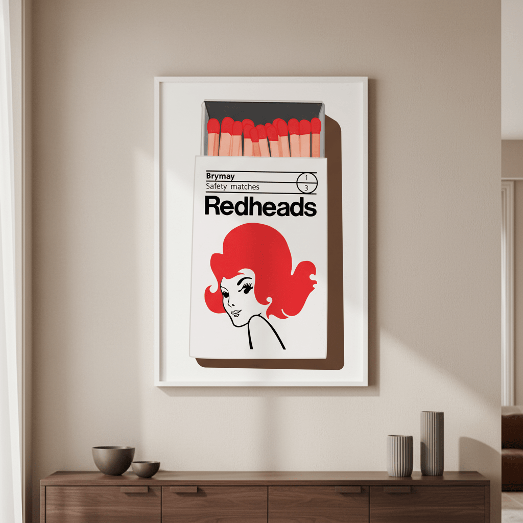 Redheads Matchbox Poster 1971 wall - art - picture - poster