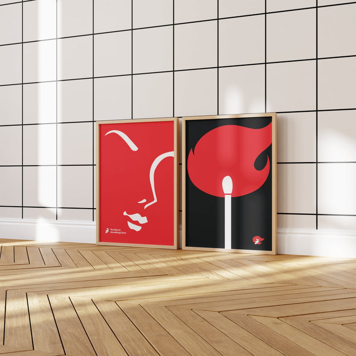 Redheads Vintage Abstract Prints Set of 2 wall - art - picture - poster