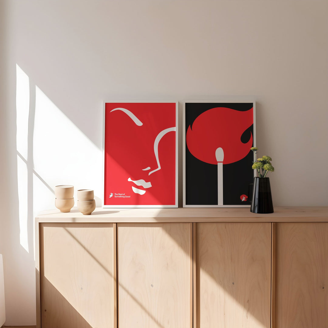 Redheads Vintage Abstract Prints Set of 2 wall - art - picture - poster