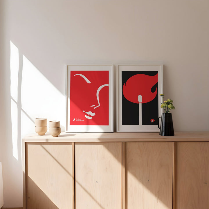 Redheads Vintage Abstract Prints Set of 2 wall - art - picture - poster