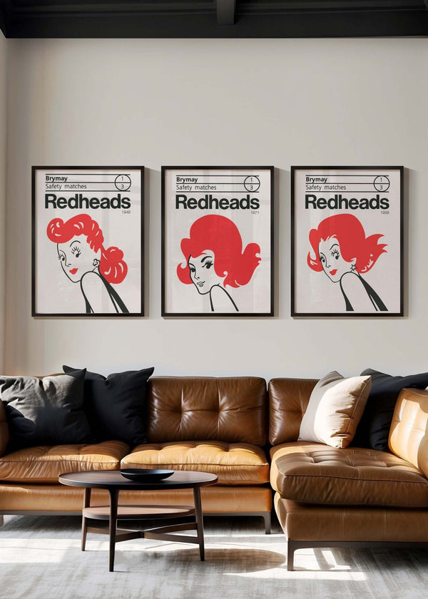 Redheads Vintage Prints Set of 3