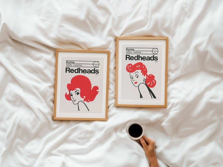 Redheads Vintage Wall Art Prints Set of 2 wall - art - picture - poster