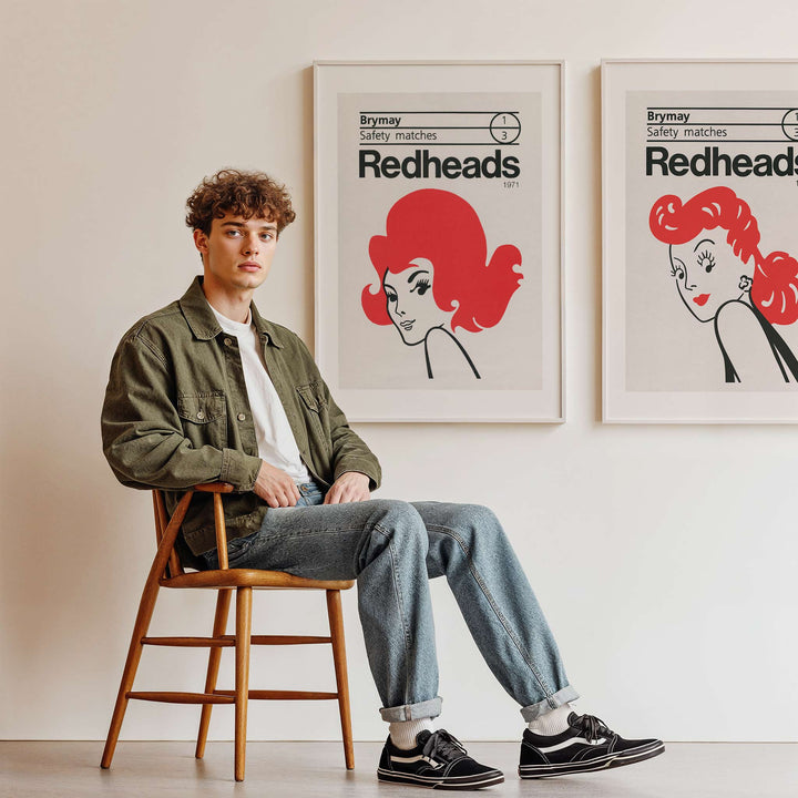 Redheads Vintage Wall Art Prints Set of 2 wall - art - picture - poster