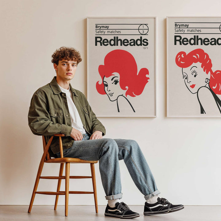 Redheads Vintage Wall Art Prints Set of 2 wall - art - picture - poster