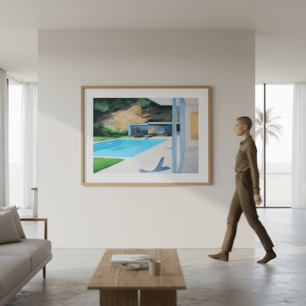 Relaxing by the Pool by Ieva Baklane | Art & Canvas Print