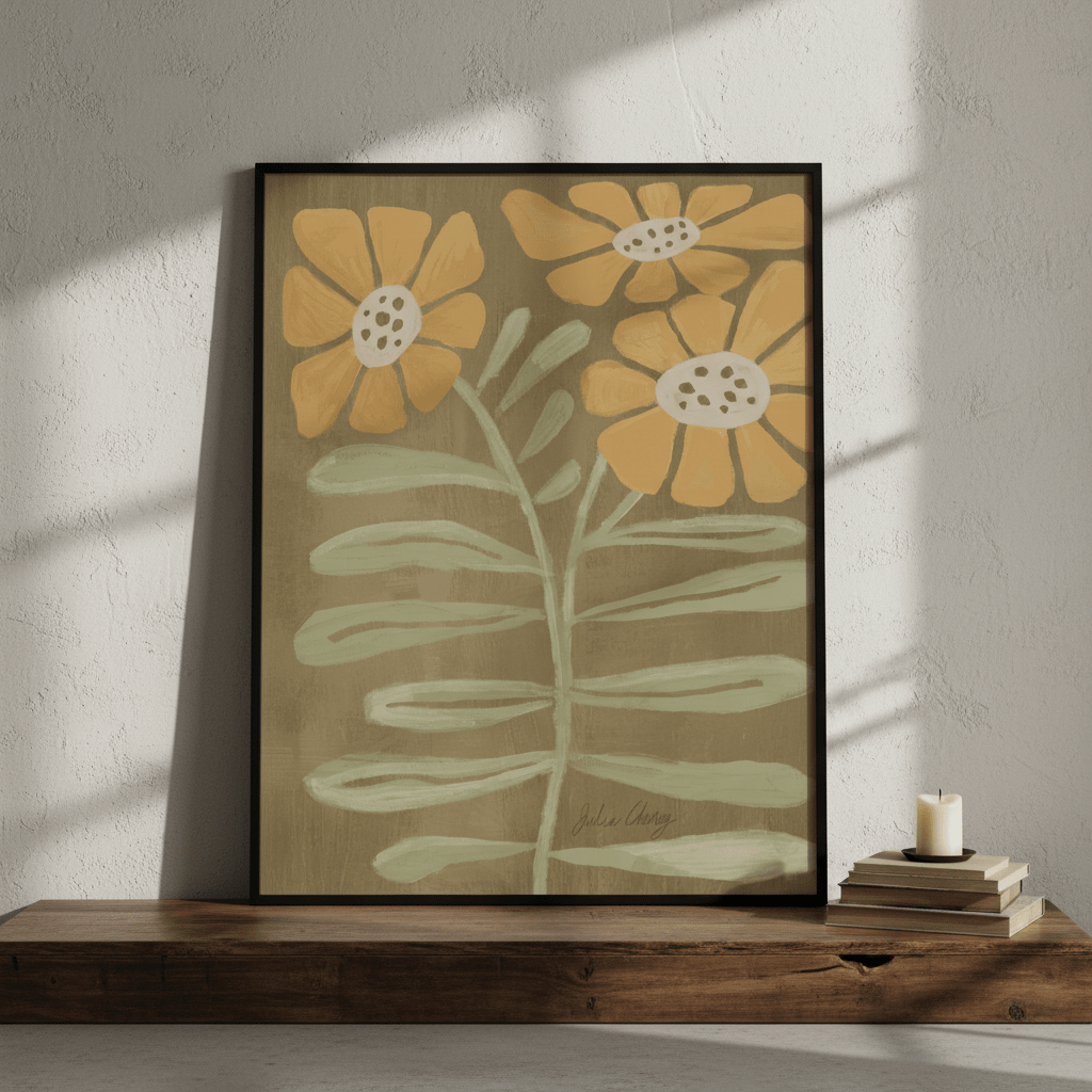 Retro Bloom by Julia Cheney wall - art - picture - poster