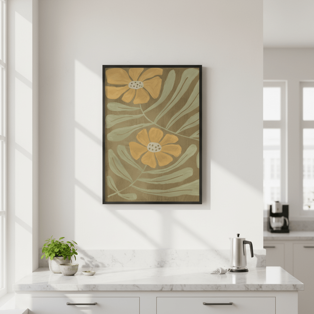 Retro Flower by Julia Cheney wall - art - picture - poster