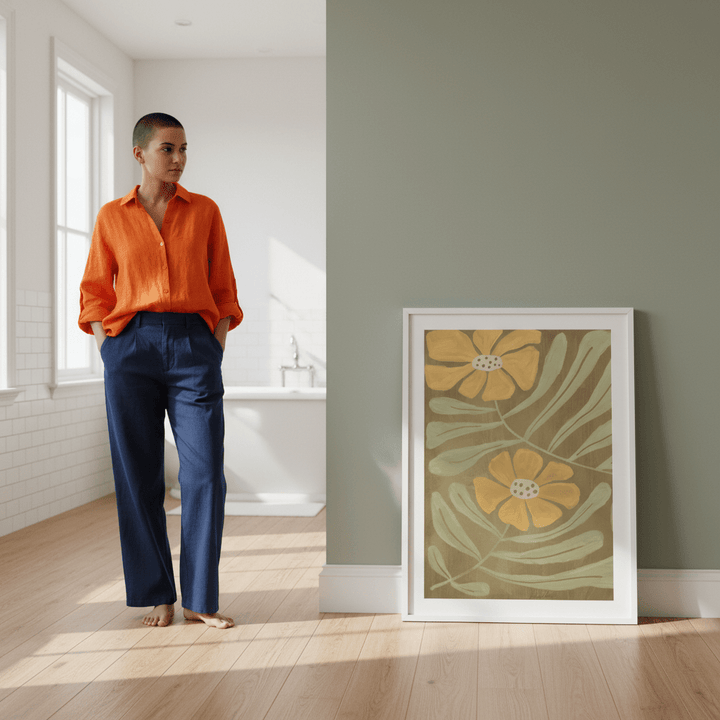 Retro Flower by Julia Cheney wall - art - picture - poster