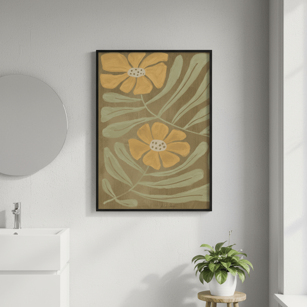Retro Flower by Julia Cheney wall - art - picture - poster