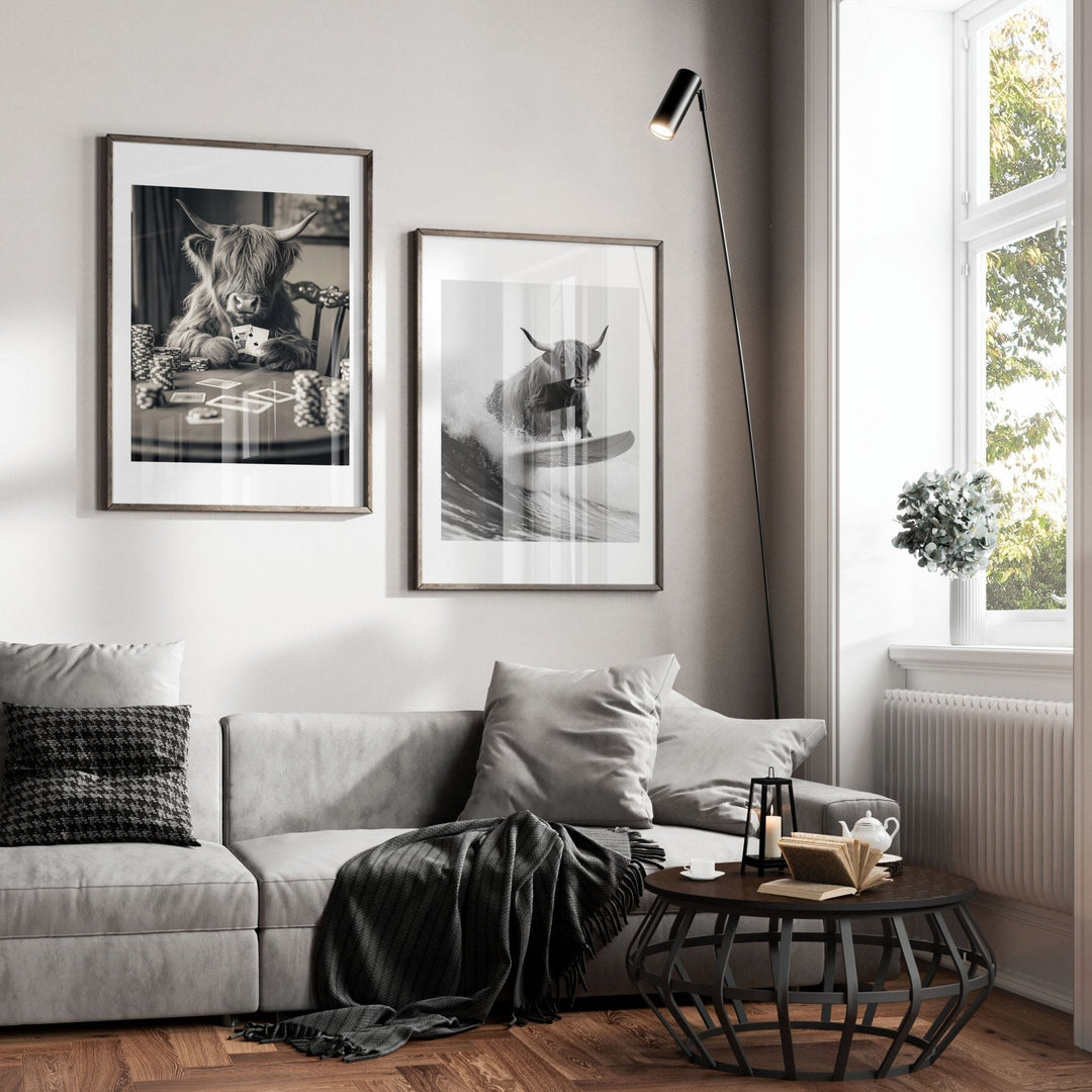 Retro Highland Cow Series Set of 2 - Style My Wall