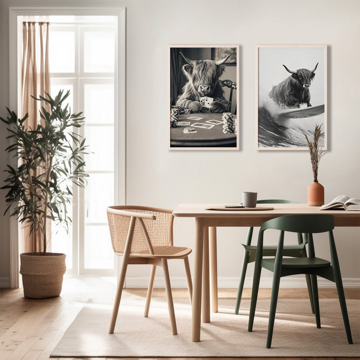 Retro Highland Cow Series Set of 2 - Style My Wall