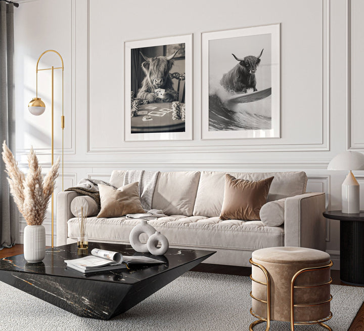 Retro Highland Cow Series Set of 2 - Style My Wall