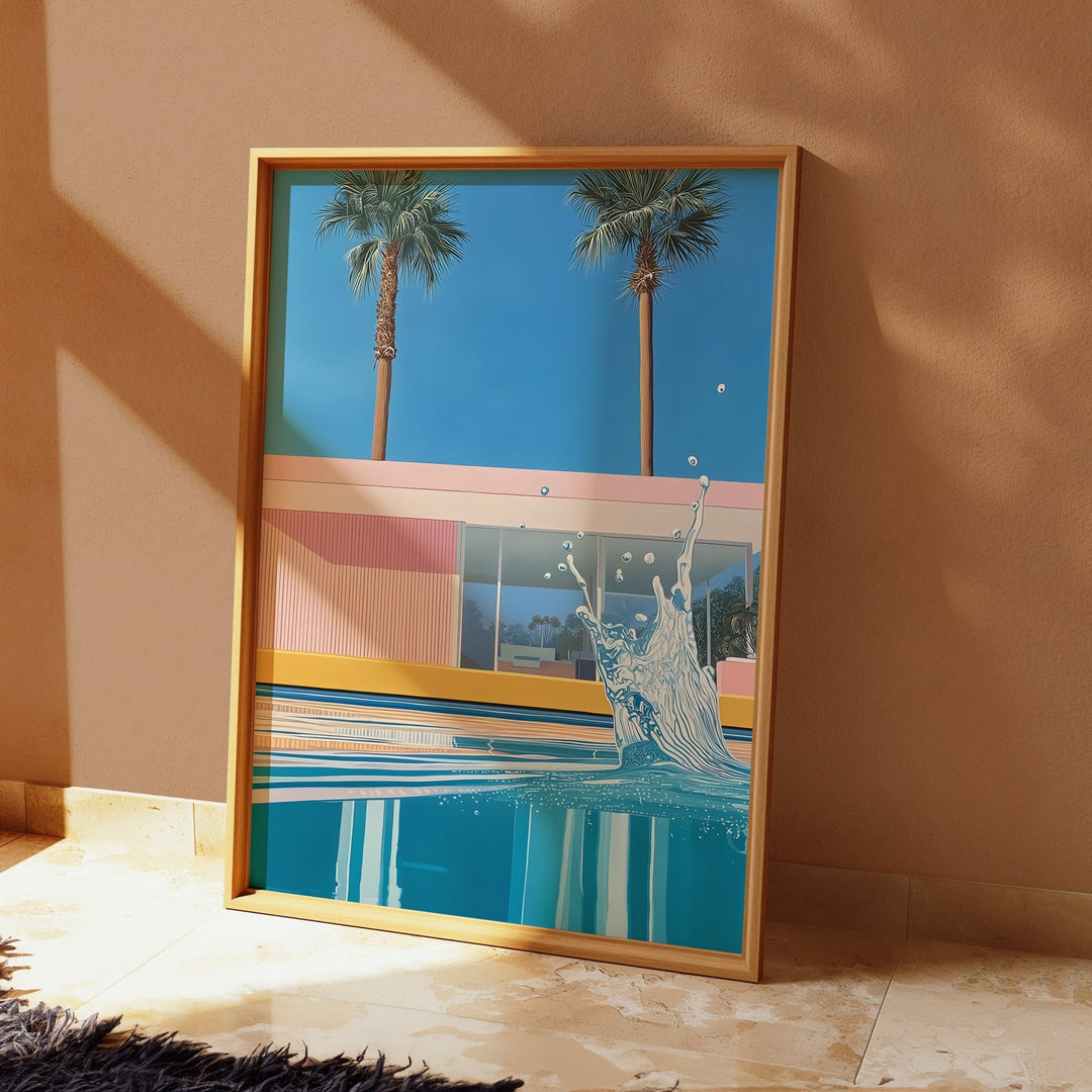 Retro House Palm Springs Splash Illustration - Style My Wall