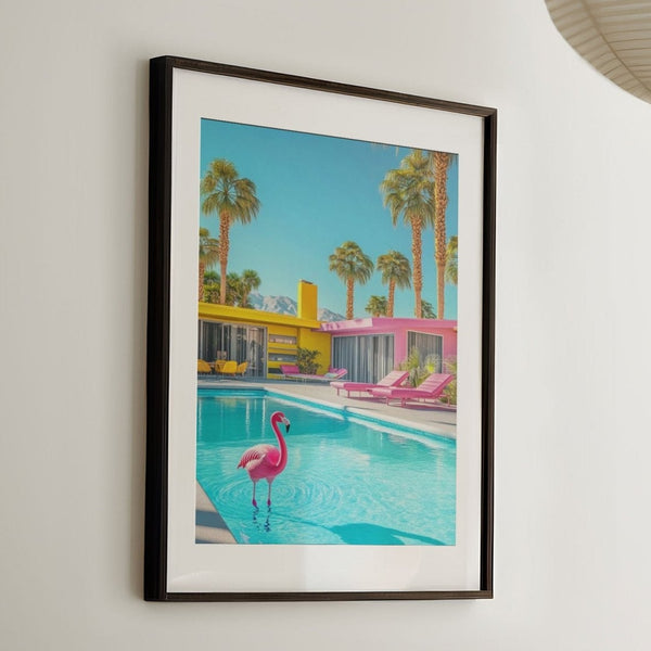 Retro Palm Springs Flamingo Wall Art