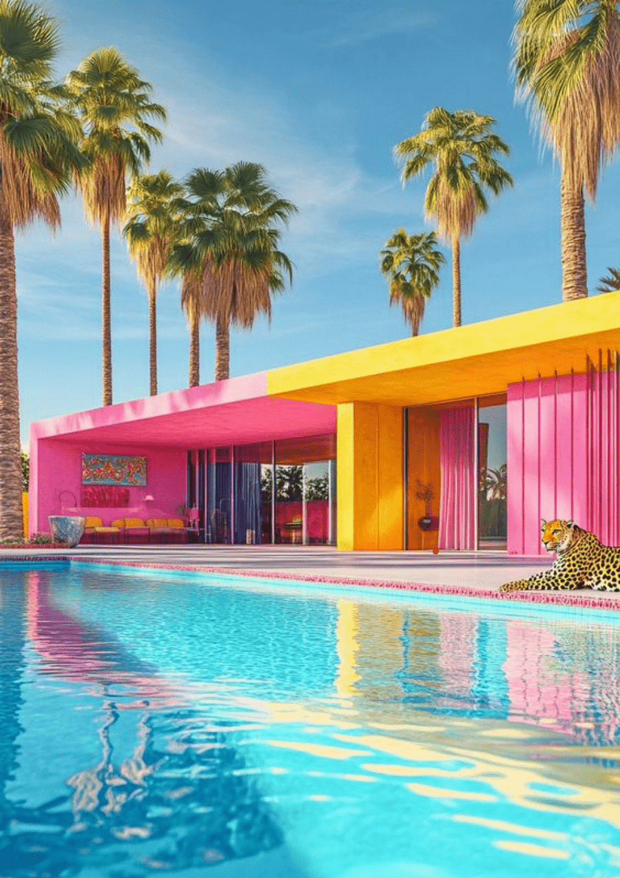 Retro Palm Springs Tiger Pool